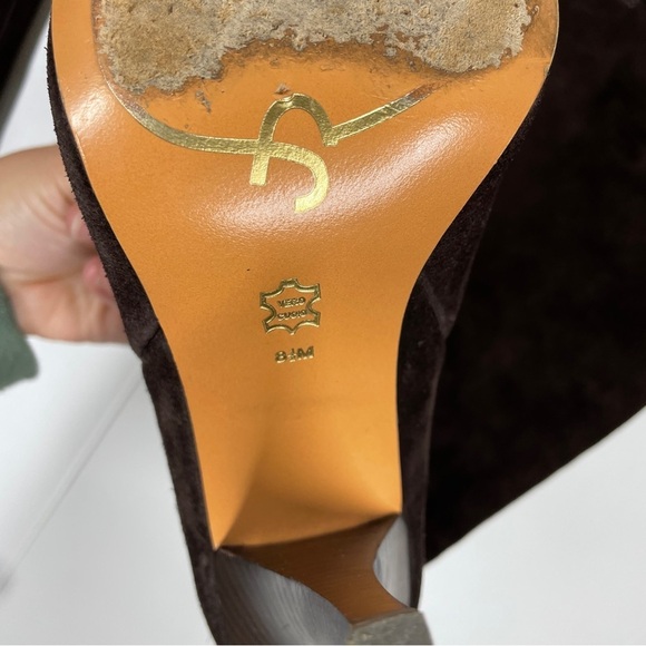 Vero Curio Dameranda Dark Brown Leather Knee High Stiletto Boots 8.5 - Picture 13 of 14